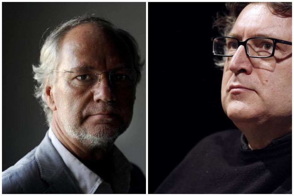 Laurent Joffrin (en juillet 2014) et Michel Onfray (en 2010).